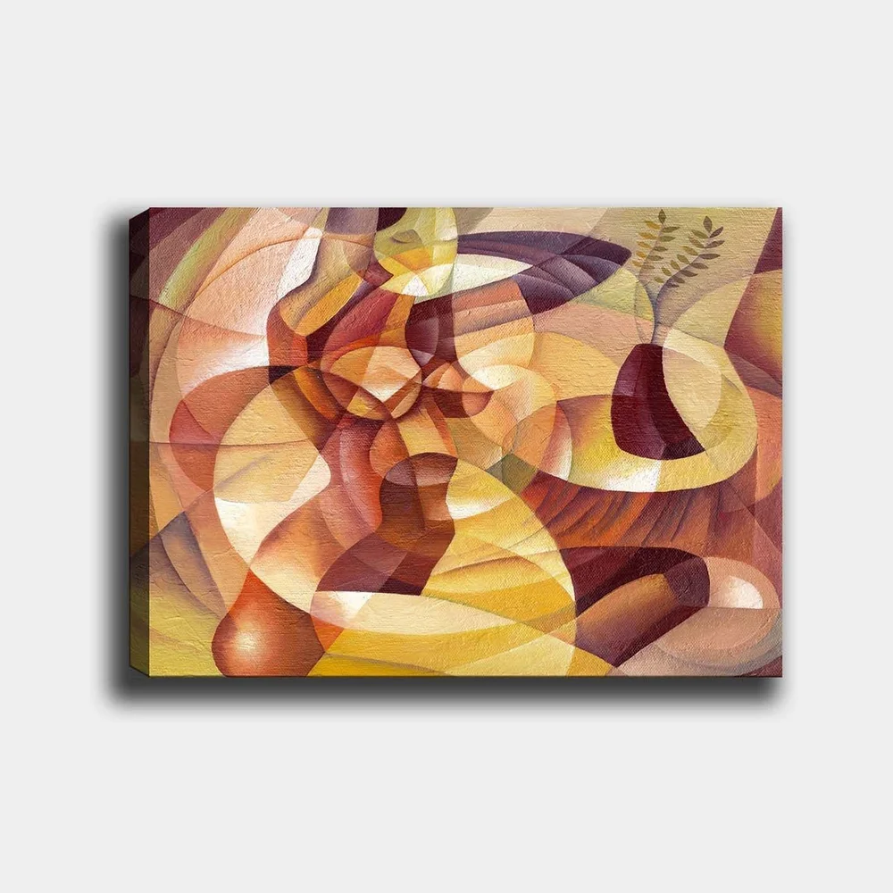 Lerretsbilde 70x100 cm - Abstrakt komposisjon med former og en vase v:9445689