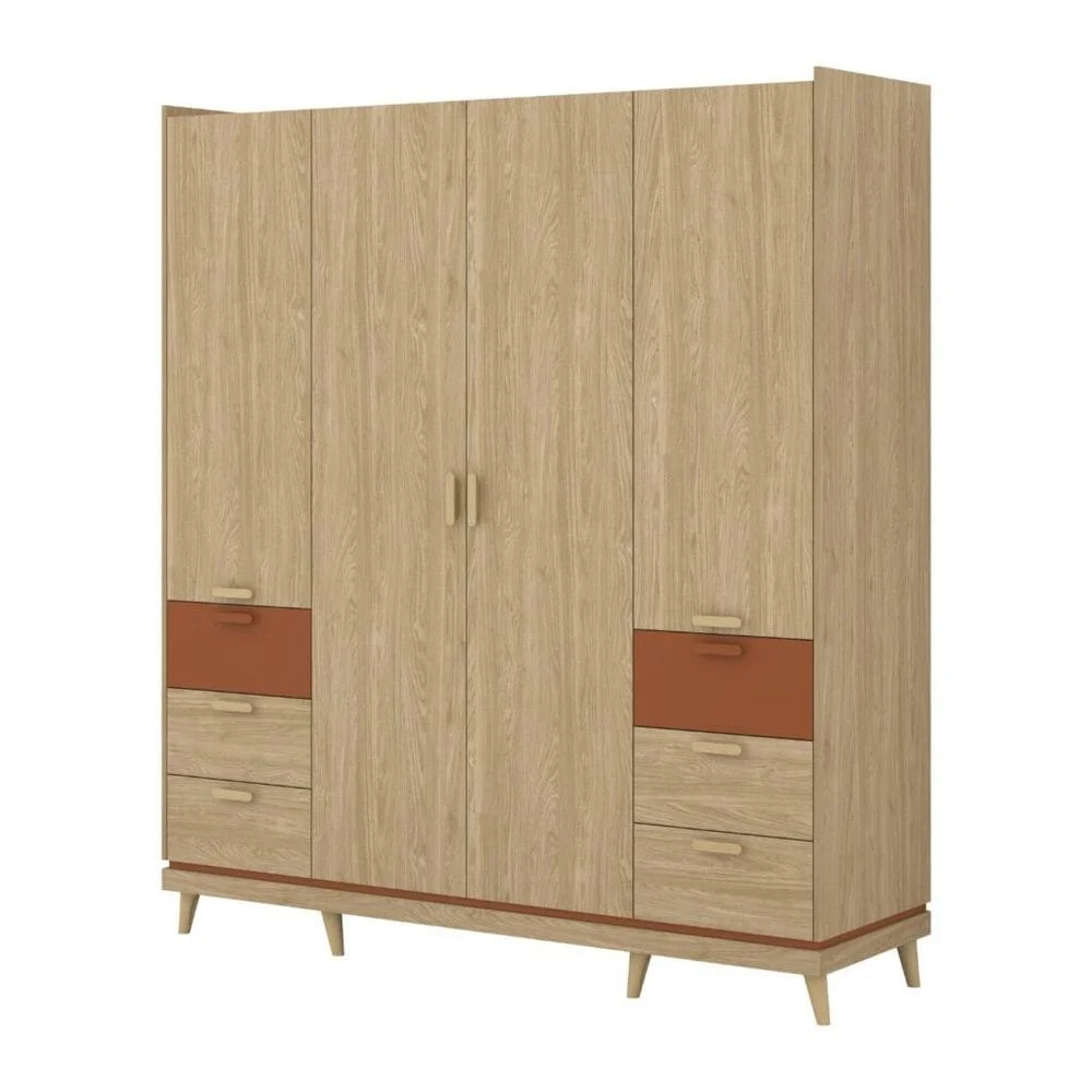 Garderobe Skandi 4 dører med 6 skuffer v:5579831
