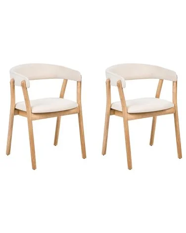 Sett med 2 spisestoler MYLO Lysebrun/off-white v:8192417 Sett med 2 spisestoler MYLO Lysebrun/off-white v:8192417