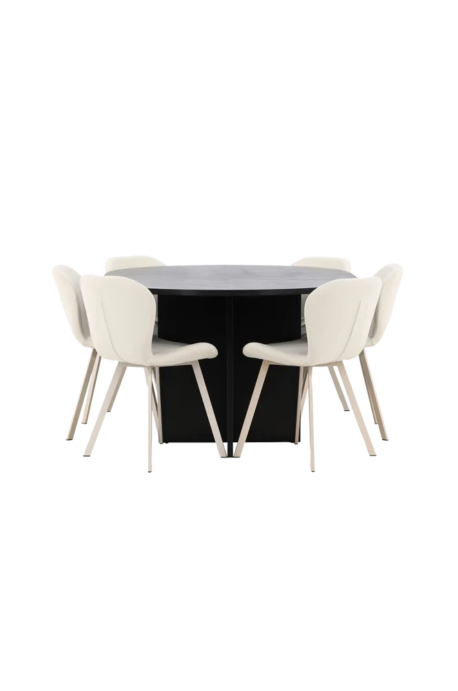 Spisebord Strada med Lilja-stol – Beige m v:5413332 Spisebord Strada med Lilja-stol – Beige m v:5413332