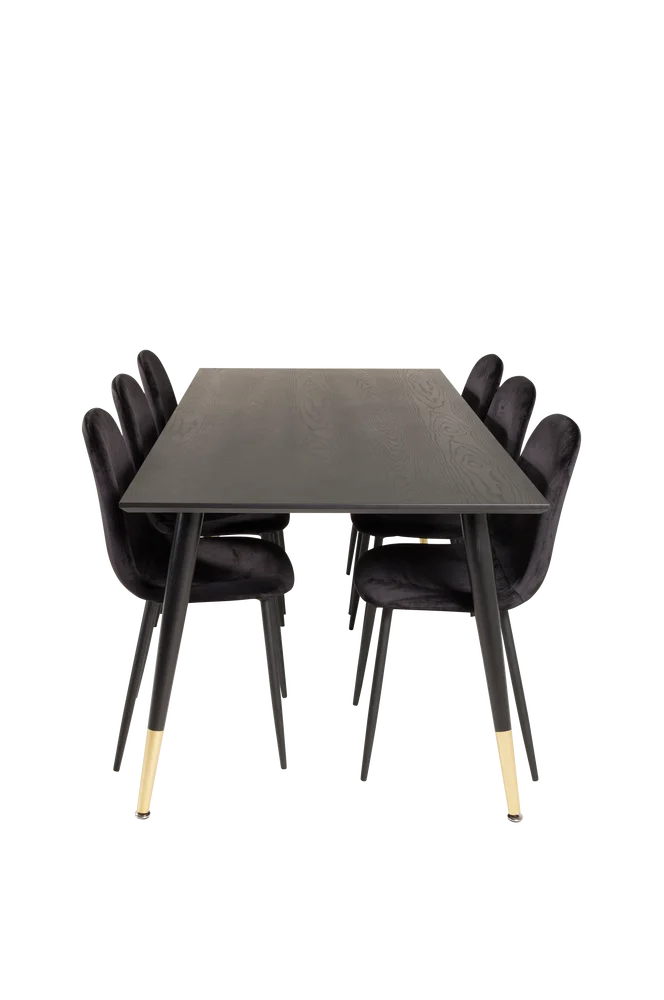 Spisegruppe Doris med Penally spisestol – Svart m v:286981 Spisegruppe Doris med Penally spisestol – Svart m v:286981