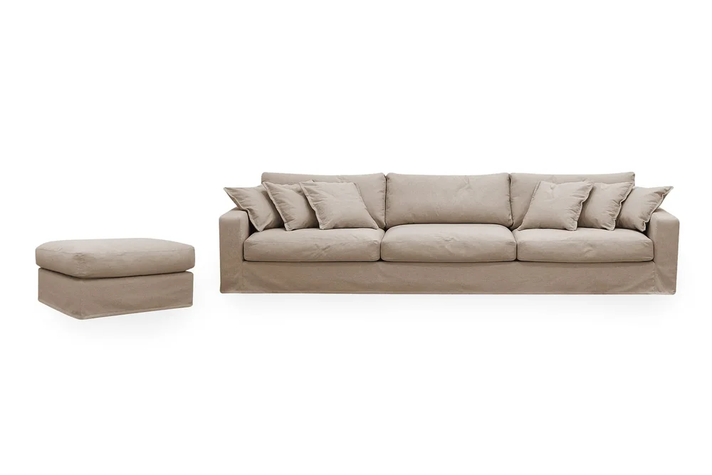 Valencia Extra Dyp 5-seters sofa + fotskammel med avtakbart og vaskbart trekk v:7439696