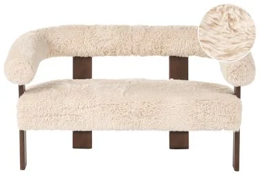 Sofa 2-seters ILBRO Fuskepels Off-White/mørkebrun v:5395390 Sofa 2-seters ILBRO Fuskepels Off-White/mørkebrun v:5395390