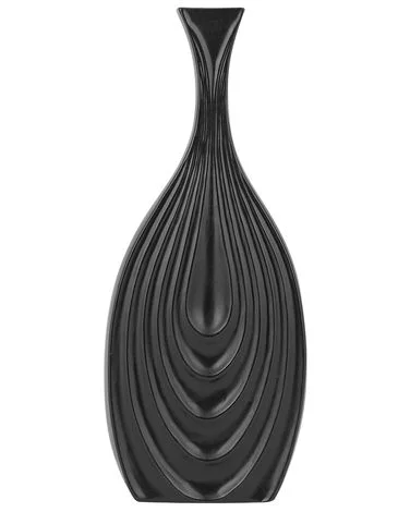 Dekorativ vase THAPSUS 39 cm Keramikk Svart v:8694223