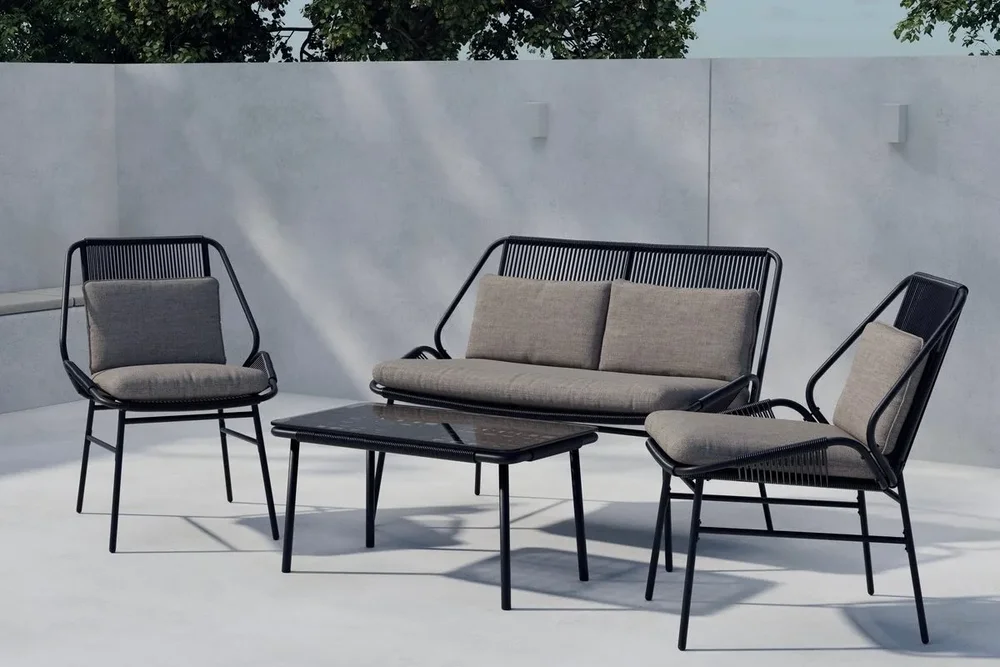 Zakynthos sofagruppe 2-seters sofa + 2 lenestoler med bord utendørs v:7934431 Zakynthos sofagruppe 2-seters sofa + 2 lenestoler med bord utendørs v:7934431