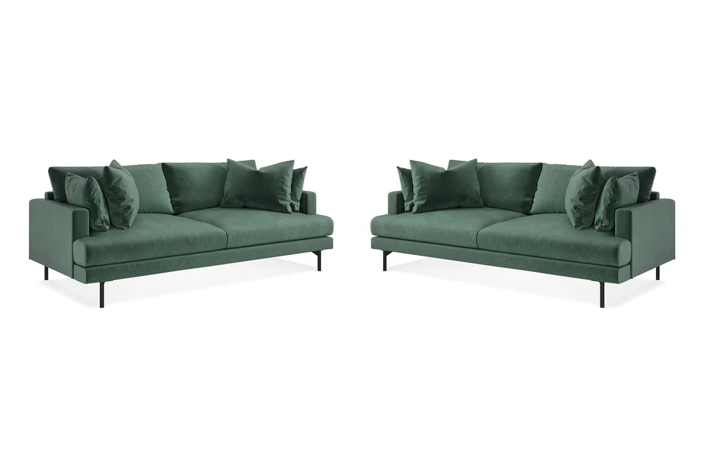 Menard Sofagruppe 4-seters + 4-seters Fløyelssofa v:9125662