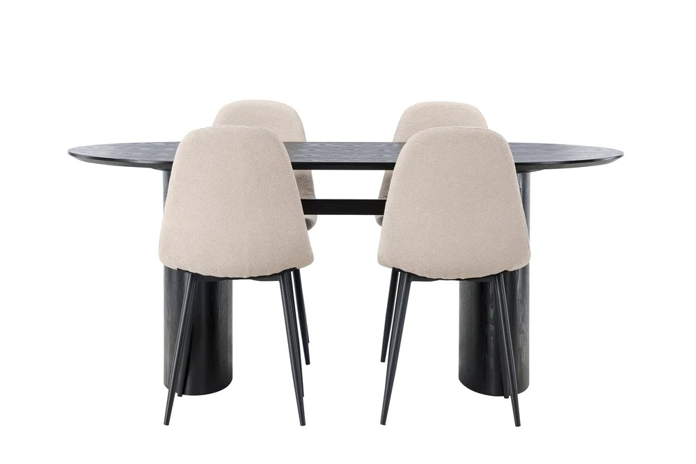 Isolde Spisegruppe 180 cm Oval med 4 Polar Stoler v:4589768