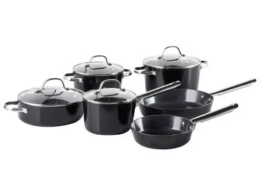 Grytesett med 10 deler ELITE PRO Svart v:868185
