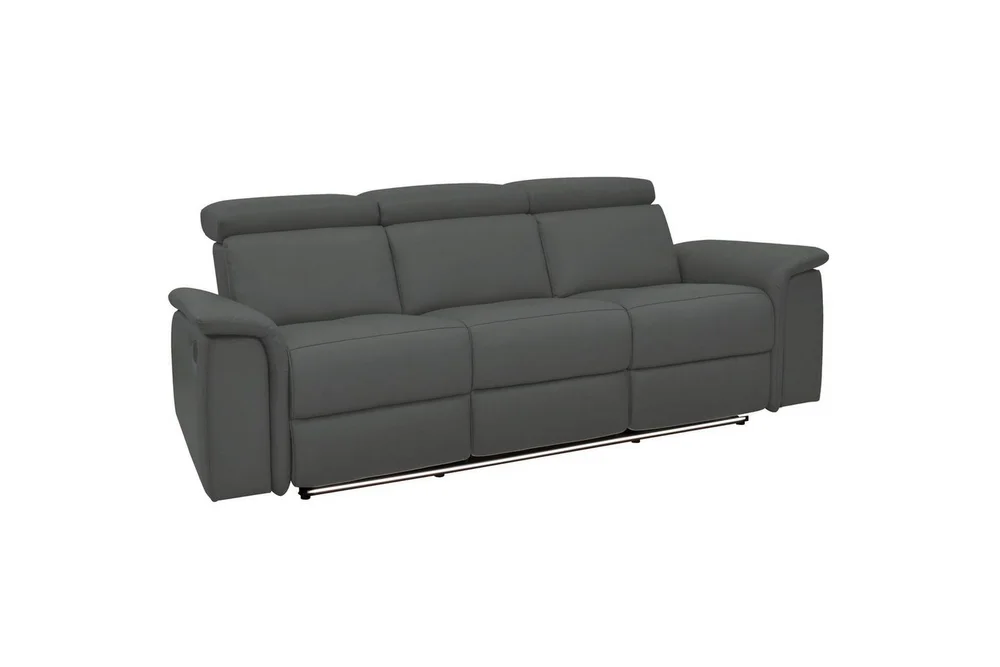 Sofa 3-seter Pareli Grå, PU, Elektrisk recliner v:6272357