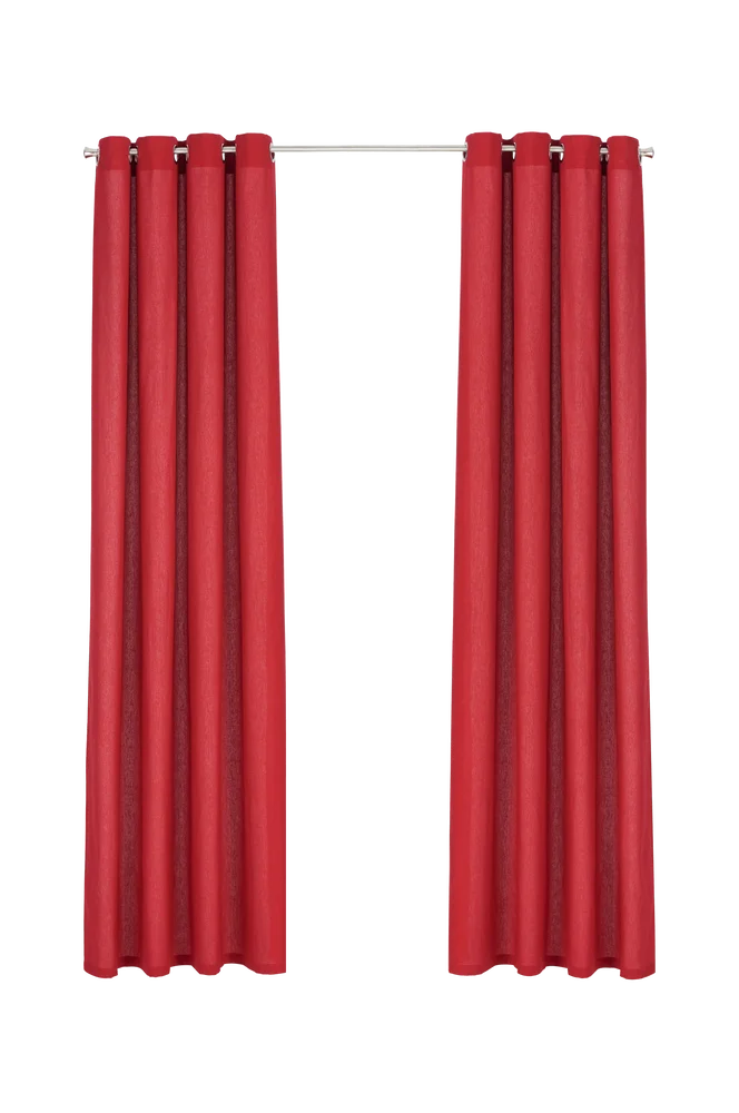 2-pk gardinlengder med maljer, i halvpanama – Rød – Tekstiler | m v:8012589