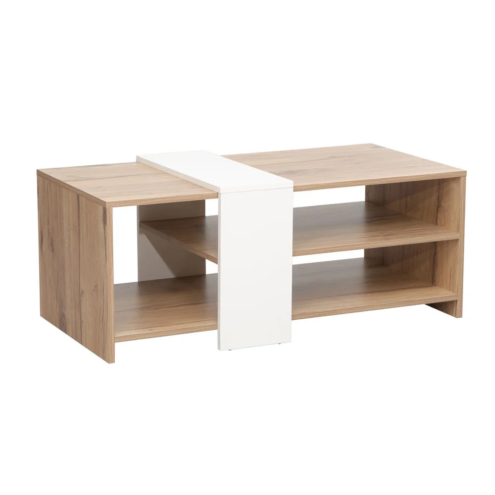 Sofabord HOME4YOU Hannes 100x53x41,5 cm rustikk / hvit melamin v:2950491