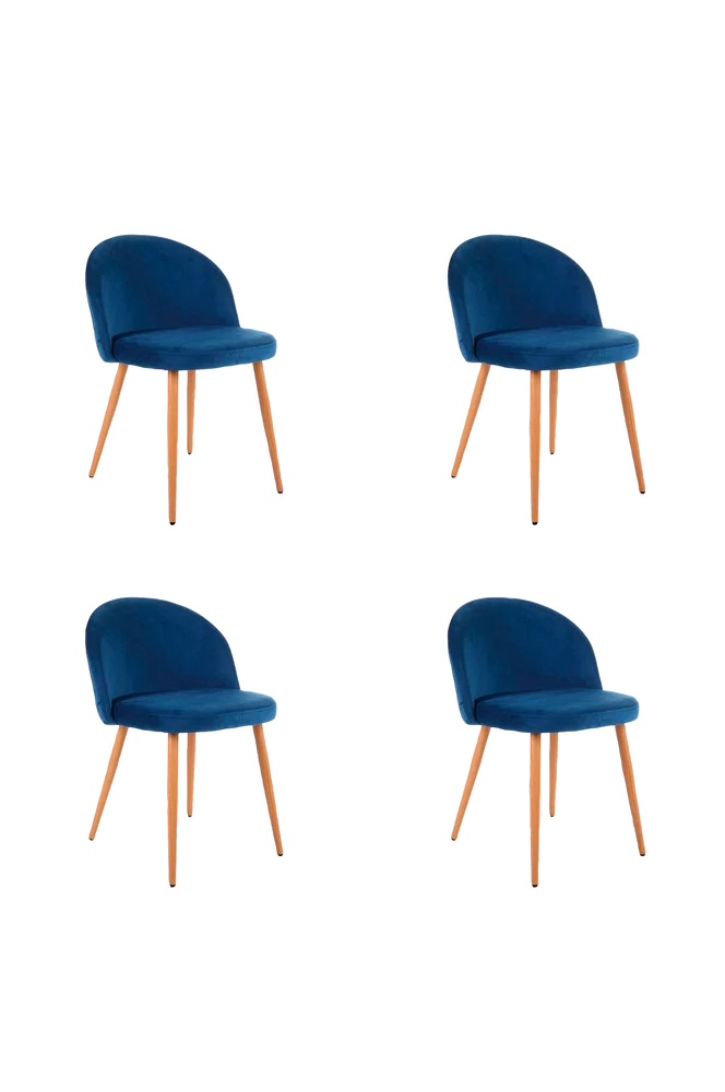 Akord Sj.075 Spisestol med fløyelsbekledning, sett med 4 stk. - Flerfarget m v:7786102