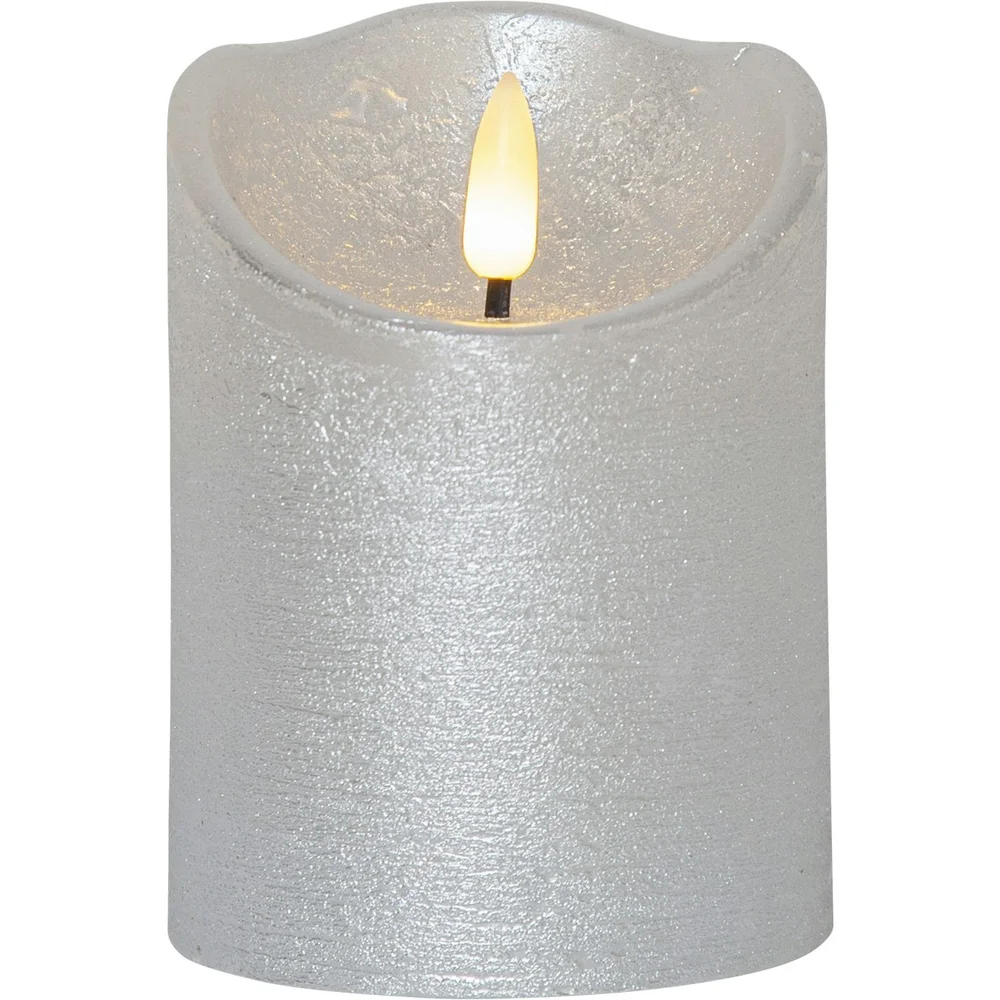 Flamme Rustic LED Kubbelys Silver, 10 cm v:1784126 Flamme Rustic LED Kubbelys Silver, 10 cm v:1784126