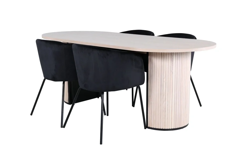 Bianca Matgruppe 200 cm Oval med 4 Berit stoler v:9233112