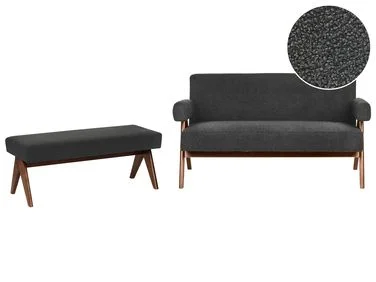 Sofagruppe TAMRE Bouclé Svart/mørkebrun v:6400060