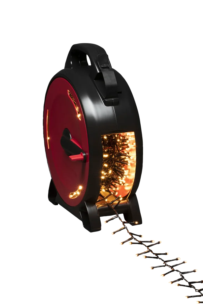 Kabeltrommel med lyskjede 1000, gult LED-lys – Svart – Belysning | m v:8556836 Kabeltrommel med lyskjede 1000, gult LED-lys – Svart – Belysning | m v:8556836
