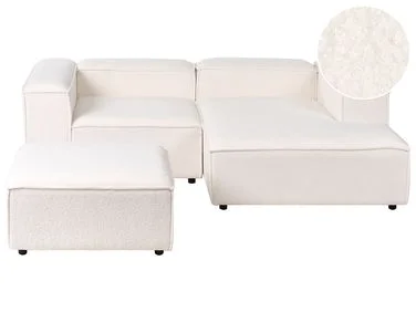 Modulær hjørnesofa 2-seters ARDAL med fotskammel Bouclé Off white Venstrevendt v:8911913 Modulær hjørnesofa 2-seters ARDAL med fotskammel Bouclé Off white Venstrevendt v:8911913