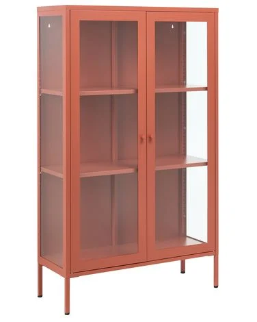 Skap med glassdører NASH 90 cm Metall Gullbrun v:123937