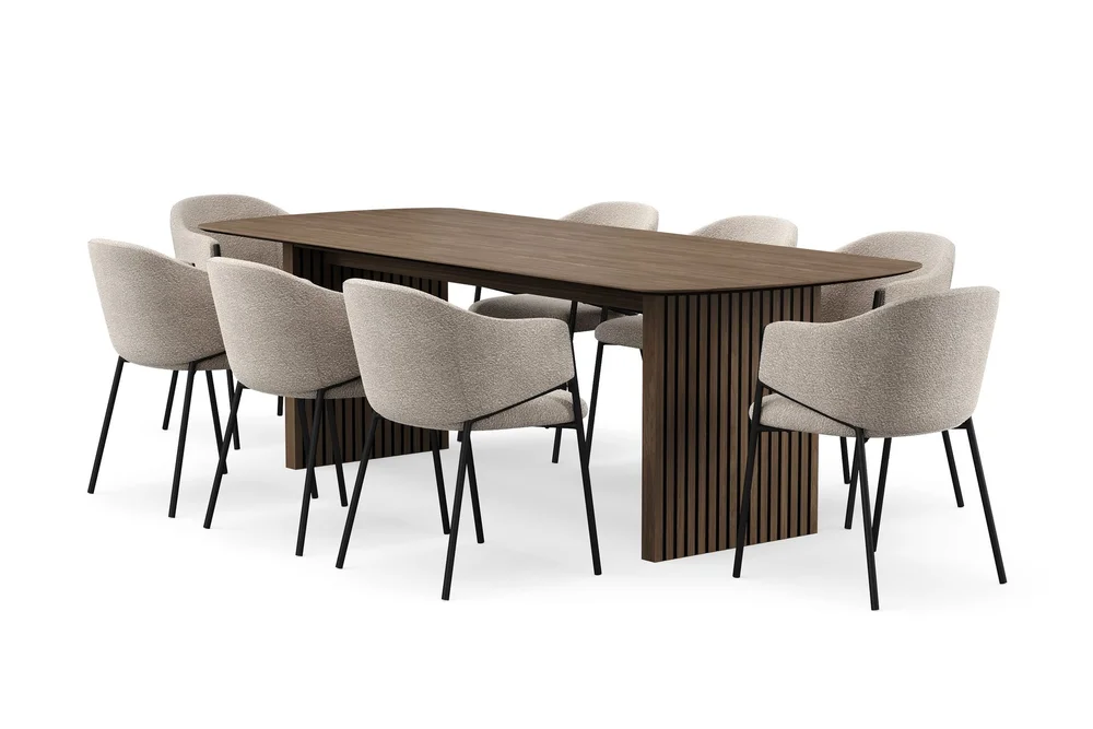 Richeto spisebord 240 cm med 8 Filip spisestoler v:3253637
