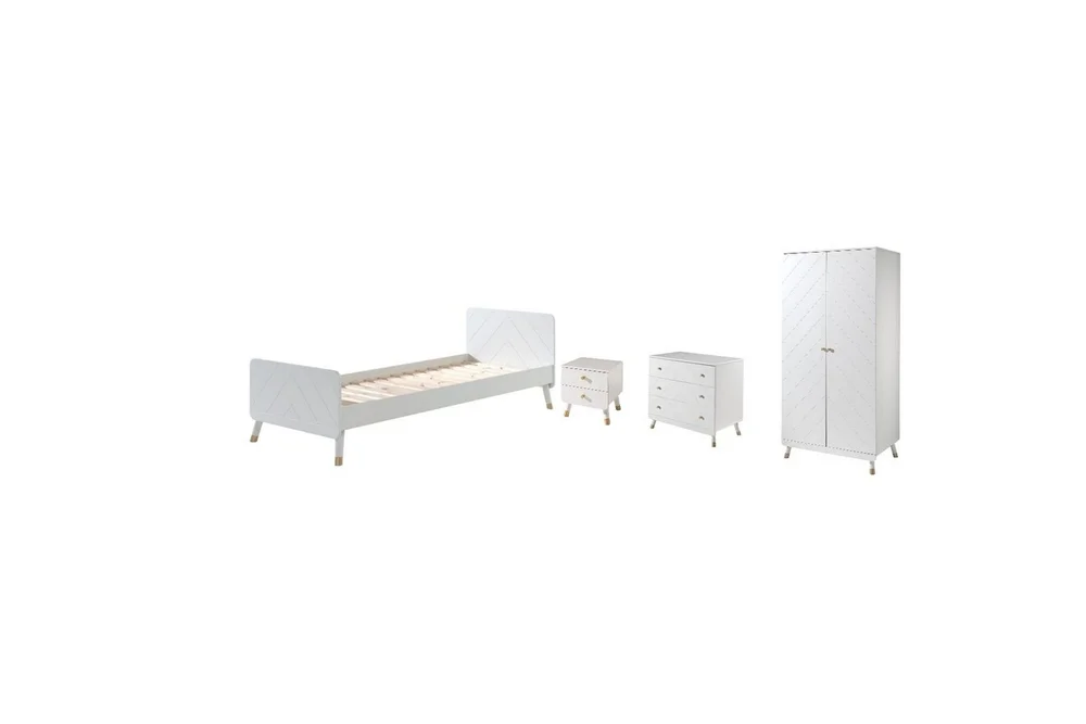 Seng med nattbord garderobe kommode Billy Hvit v:5868748