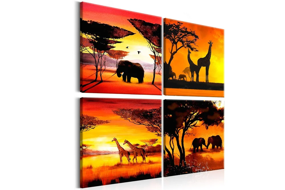 Bilde African Animals 4 Parts 60×60 v:9251333 Bilde African Animals 4 Parts 60×60 v:9251333