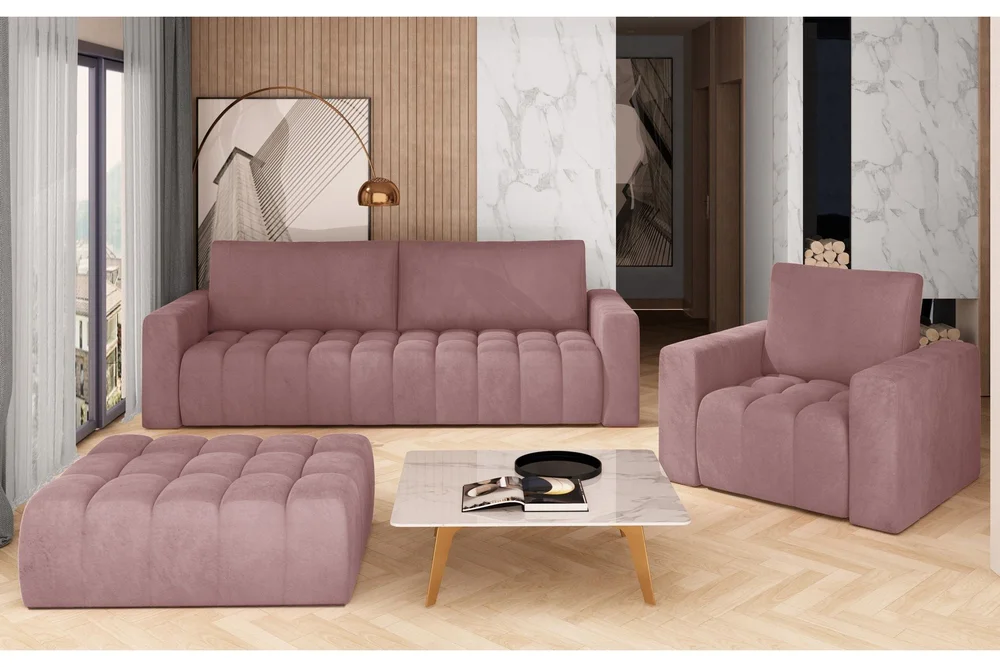 Alazaro Sofagruppe 3-seter + Lenestol + Puff v:2282305 Alazaro Sofagruppe 3-seter + Lenestol + Puff v:2282305