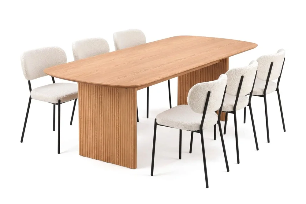 Alma spisegruppe rektangulær 220 cm eik med 6 Gemmiano spisestoler v:3724361 Alma spisegruppe rektangulær 220 cm eik med 6 Gemmiano spisestoler v:3724361