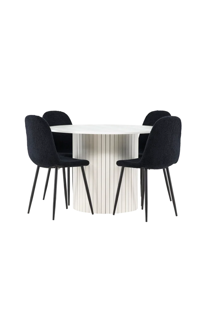 Härön spisebord med Polar spisestol – Svart m v:2830198 Härön spisebord med Polar spisestol – Svart m v:2830198