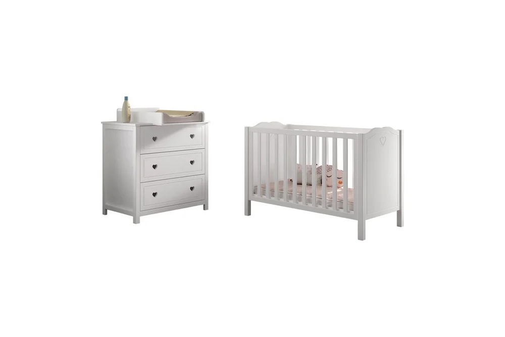 Spjälsäng med byrå och skötbord Jaxx Amori Vit Jaxx White v:5263956 Spjälsäng med byrå och skötbord Jaxx Amori Vit Jaxx White v:5263956