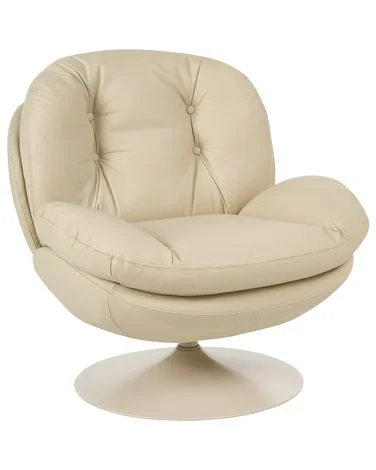 Svingbar lenestol NOLVIK Kunstskinn Beige v:6403430