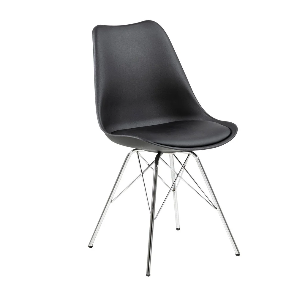 Stol HOME4YOU Eris Svart/krom v:6454660