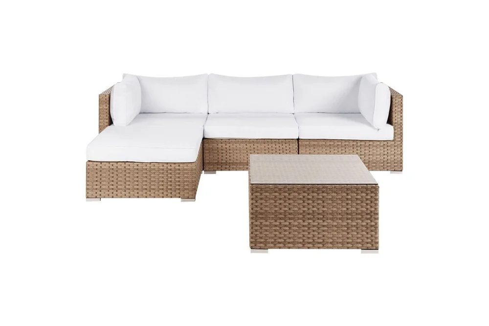 Loungegrupp Beliani Sano Grå, Högervänd Natural||White Left-faced v:8687265 Loungegrupp Beliani Sano Grå, Högervänd Natural||White Left-faced v:8687265