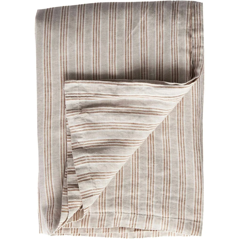 Linen Duk 145×330 cm, Hazelnut Stripe v:7947649