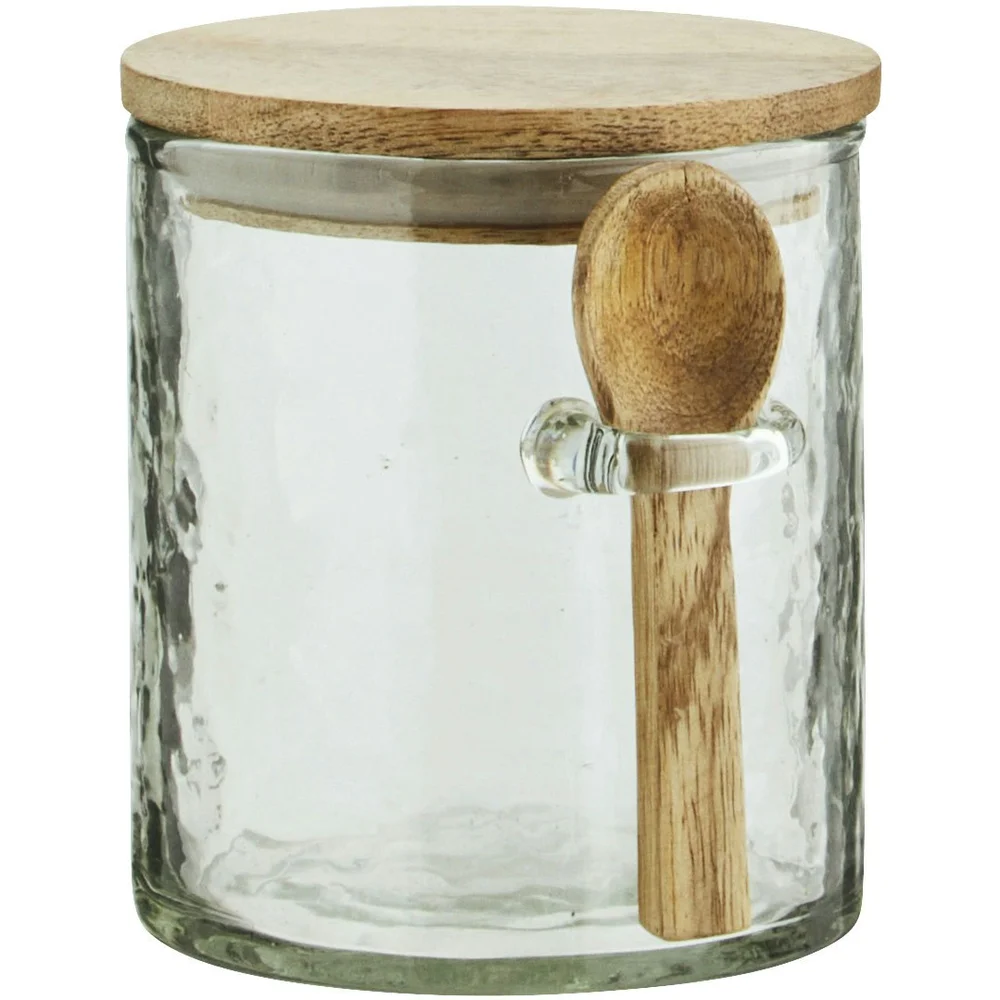 Glasskrukke Med Skje 9 cm v:7003838 Glasskrukke Med Skje 9 cm v:7003838