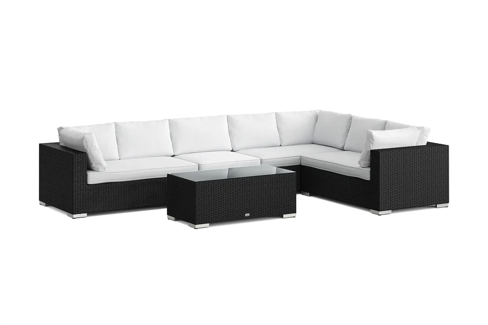 Bahamas L-formet utesofa høyre, 7-seters med bord v:4075895 Bahamas L-formet utesofa høyre, 7-seters med bord v:4075895