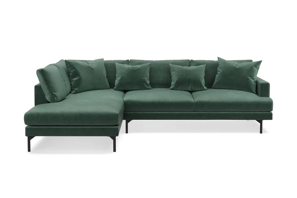 Menard 4-seters Venstrevendt Dyp L-formet Sjeselongsofa i Fløyel v:7852788