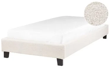 Seng uten sengegavl Bouclé ROANNE 90 x 200 cm Lys beige v:2518937