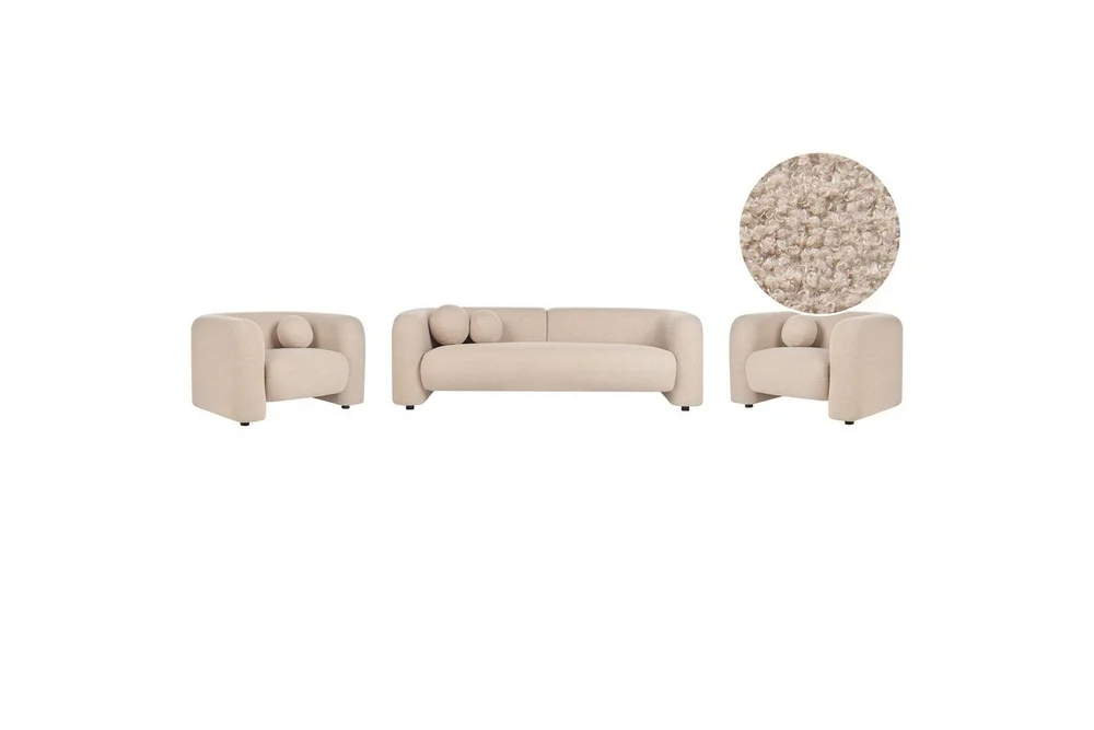 5-sits Soffgrupp Beliani Leiren Beige Beige v:7432862 5-sits Soffgrupp Beliani Leiren Beige Beige v:7432862