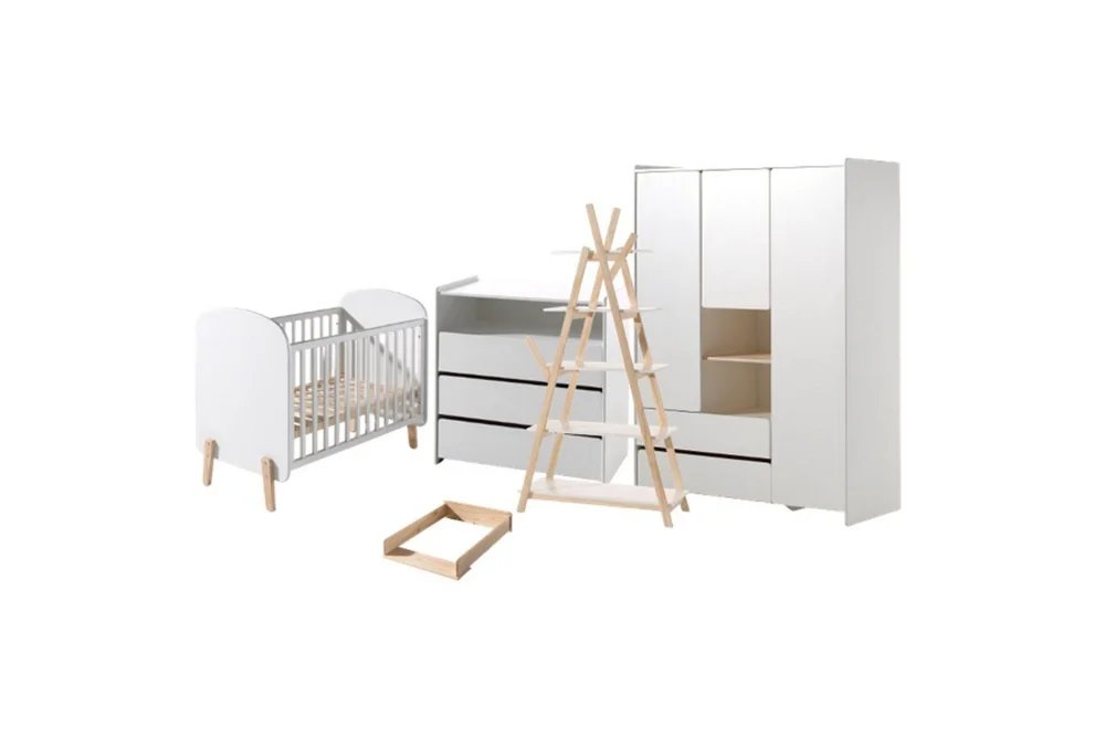 Baby Bed med kommode, stellebord, garderobe, bokhylle Kiddy 3 dører v:8422429 Baby Bed med kommode, stellebord, garderobe, bokhylle Kiddy 3 dører v:8422429