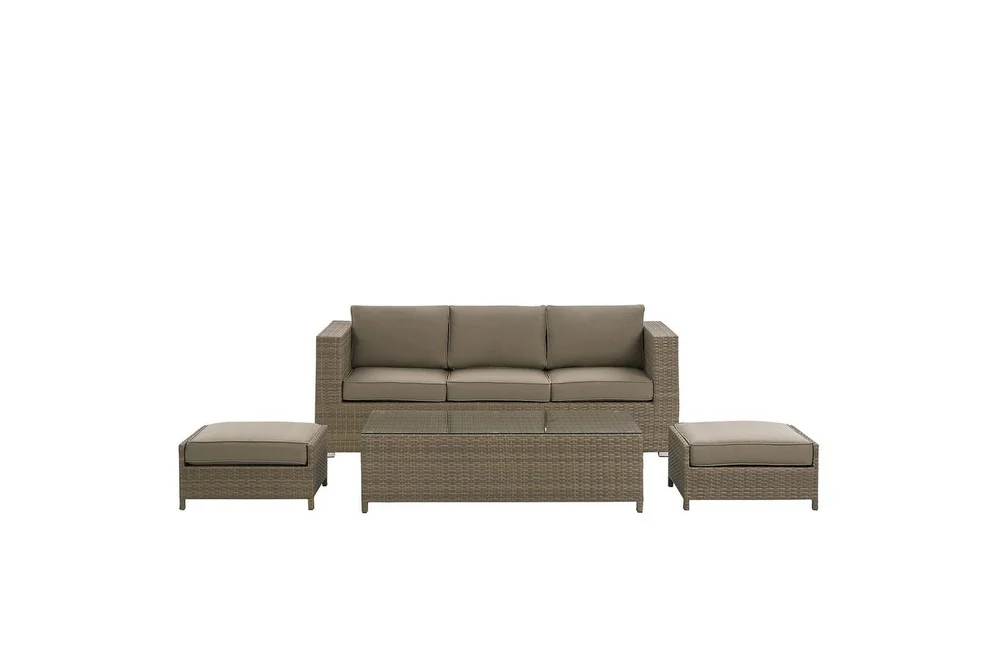 Loungegrupp med bord Beliani Belluno Brown||Silver v:8741870 Loungegrupp med bord Beliani Belluno Brown||Silver v:8741870