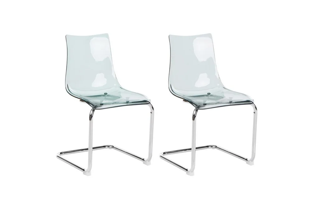 Matsalsstol Beliani Marshall set om 2 Transparent v:9246657