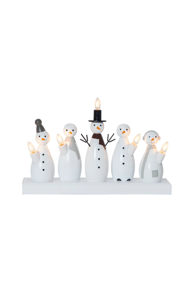 Lysestake Snowman 21 cm - Hvit - Belysning | m v:8851451