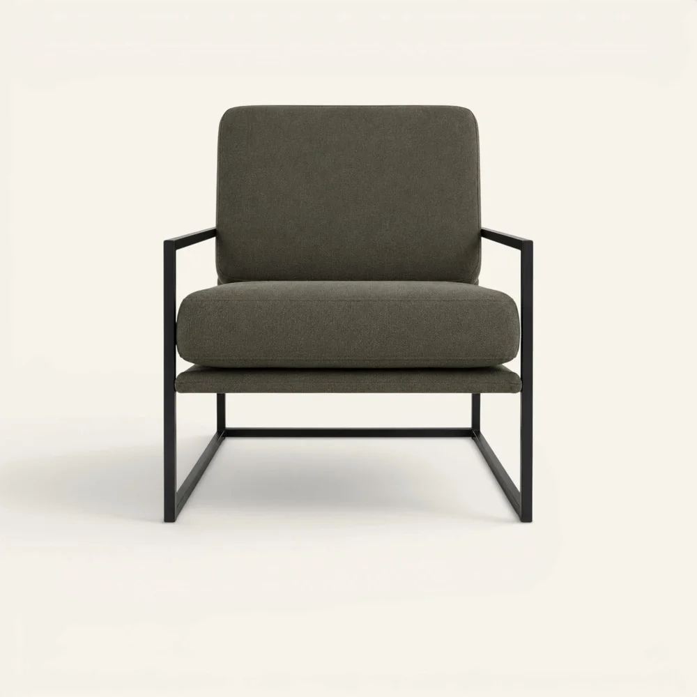 Loungestol olivengrønn - 66x86x78 cm v:2939213