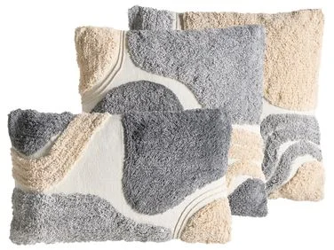 Sett med 3 pynteputer ALSTONIA 30 x 50 cm 45 x 45 cm Bomull Grå Abstrakt mønster v:6171159