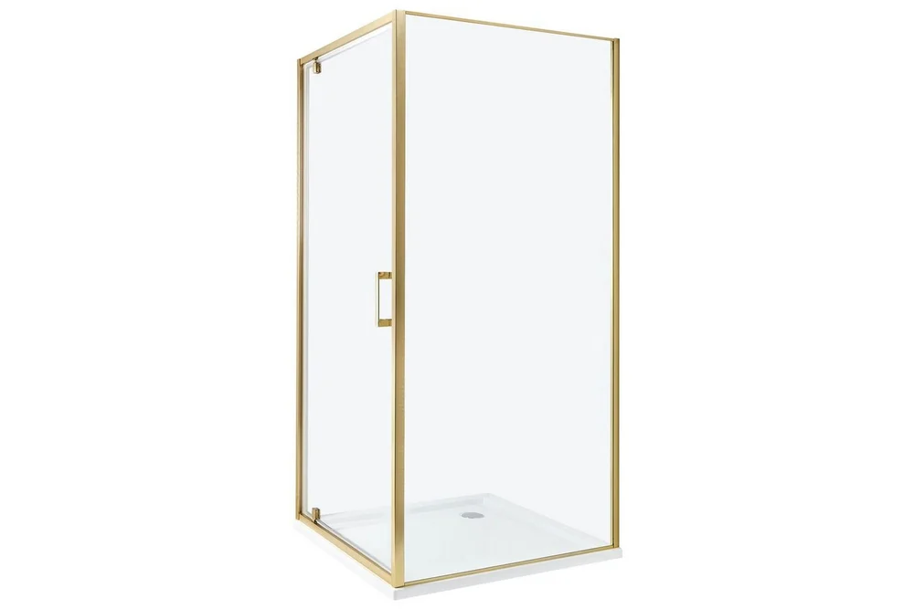 Duschväggar Guld, Offwhite 90x90x185 cm v:7434022