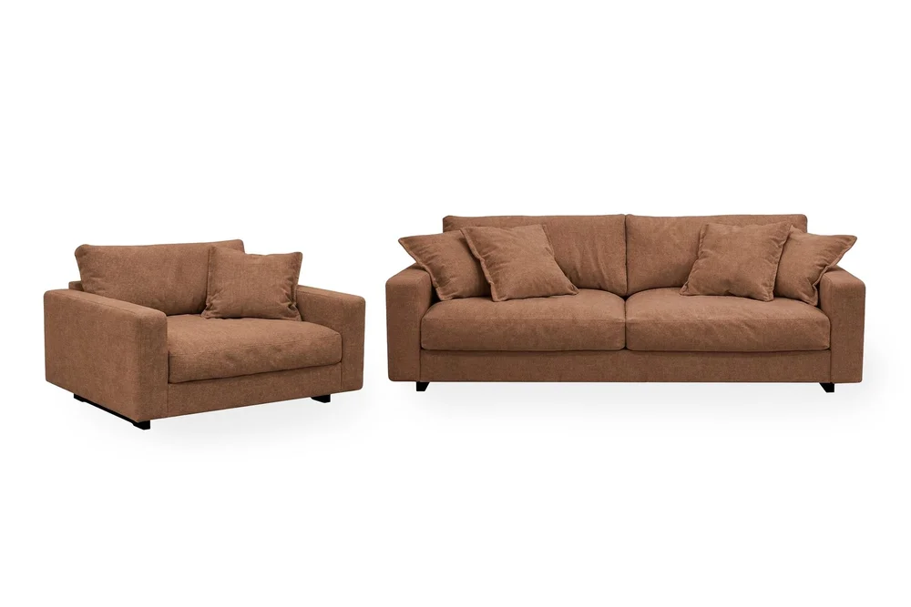 Valencia sofagruppe ekstra dyp 3-seters sofa + lenestol i chenille v:6038947 Valencia sofagruppe ekstra dyp 3-seters sofa + lenestol i chenille v:6038947