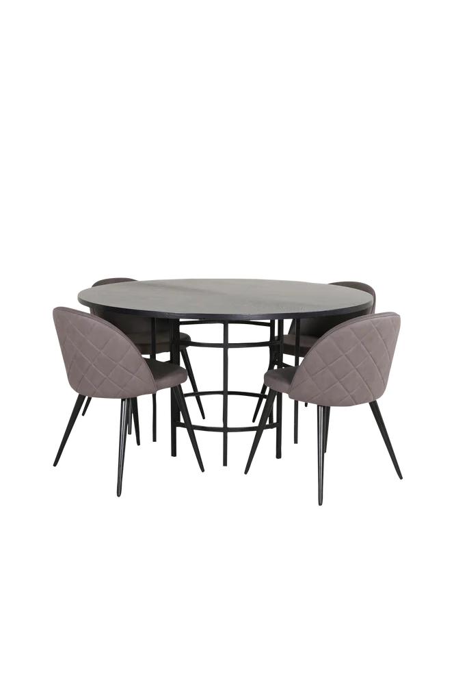 Spisegruppe Copenhagen med 4 Velvet Stitches spisestoler – Svart m v:9159860 Spisegruppe Copenhagen med 4 Velvet Stitches spisestoler – Svart m v:9159860