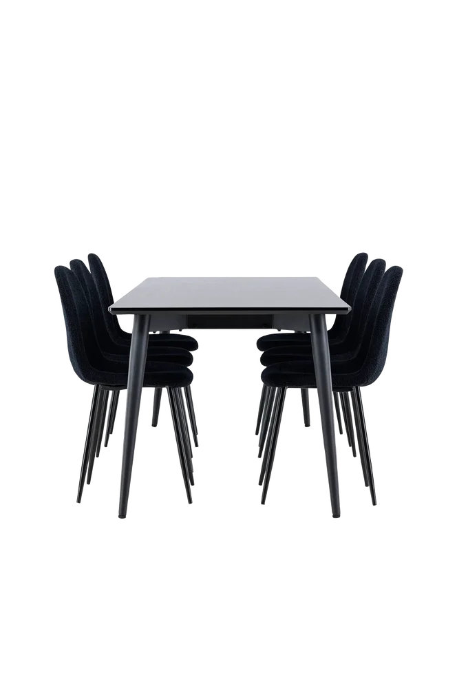 Ellis spisebord med Polar spisestol – Svart m v:2452481