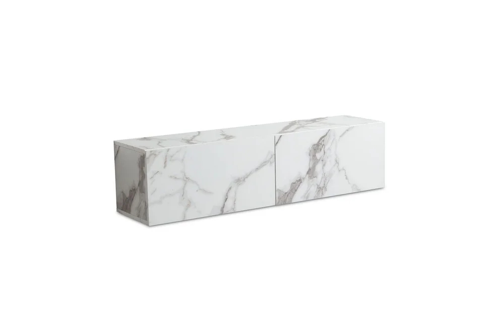 Lavbord Wohnling Foliert oppheng med klaffdør Moderne Marmor, Hvit, 120 cm v:3662978 Lavbord Wohnling Foliert oppheng med klaffdør Moderne Marmor, Hvit, 120 cm v:3662978