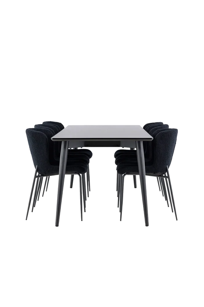 Ellis spisebord med Modesto spisestol – Svart m v:1639581